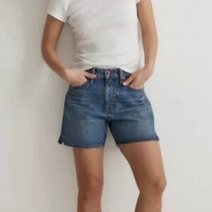 Madewell Medium Blue Denim High-Rise Cutoff Shorts